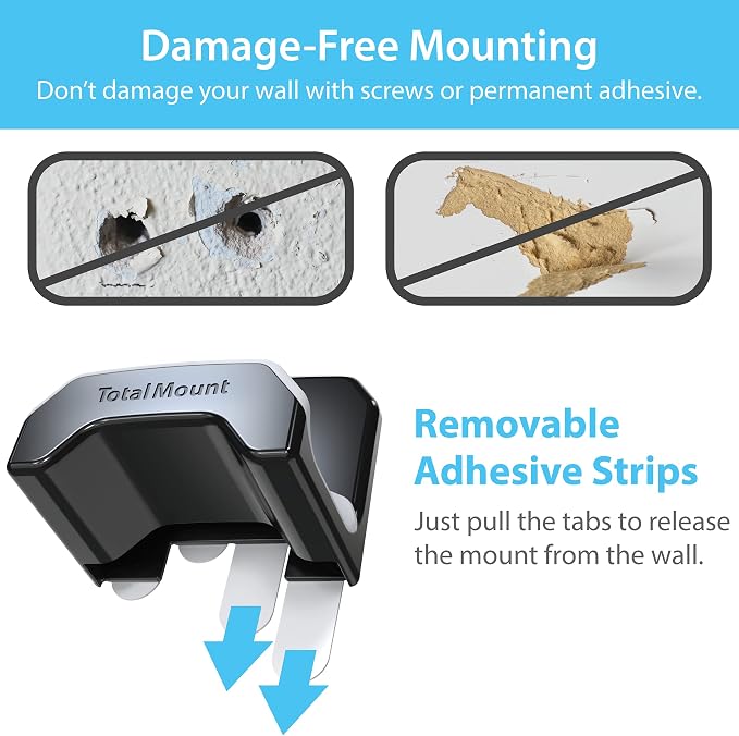 TotalMount Gaming Headset Hanger – Removable Adhesive Strips (Black) - Image 3