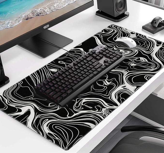 Marble Patterned XL Gaming Mouse Pad, Suitable for Office and Study Mouse Pads - Image 3
