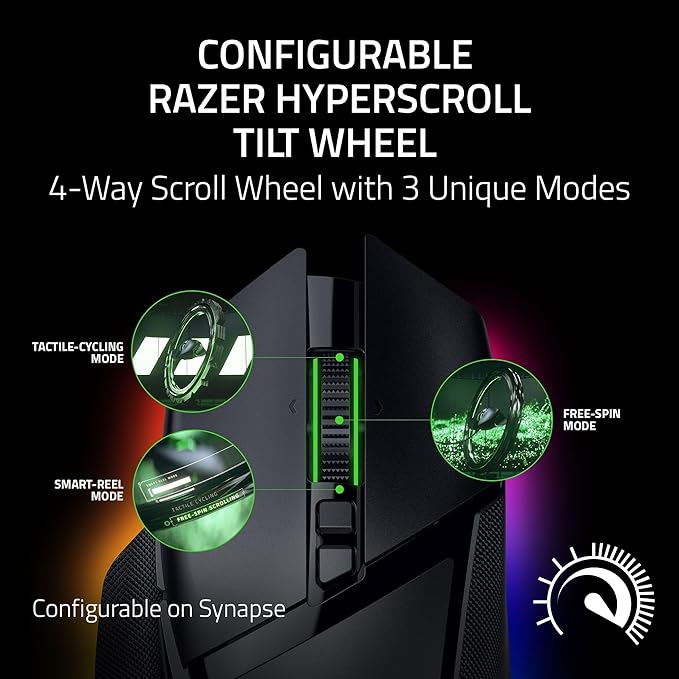 Razer Basilisk V3 Pro 35K Wireless Gaming Mouse, 140 Hr Battery, Black | 35K DPI Optical Sensor Gen 2, HyperScroll Tilt Wheel, 13 Customizable Controls, Chroma RGB, Optical Switches Gen 3 - Image 2