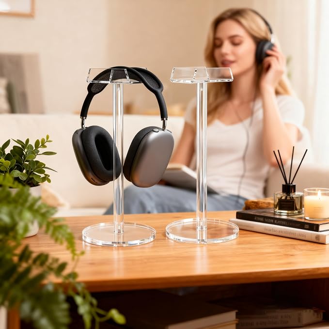 Acrylic Desktop Headphone Holder, Countertop Accessories Stand,Universal for All Music Gaming Headsets 1 Pack(DP015) - Image 7