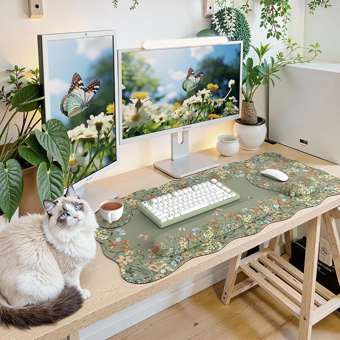 iCasso Keyboard Pad for Workspace, Green 35.4"x15.7" Desk Protector - Image 6