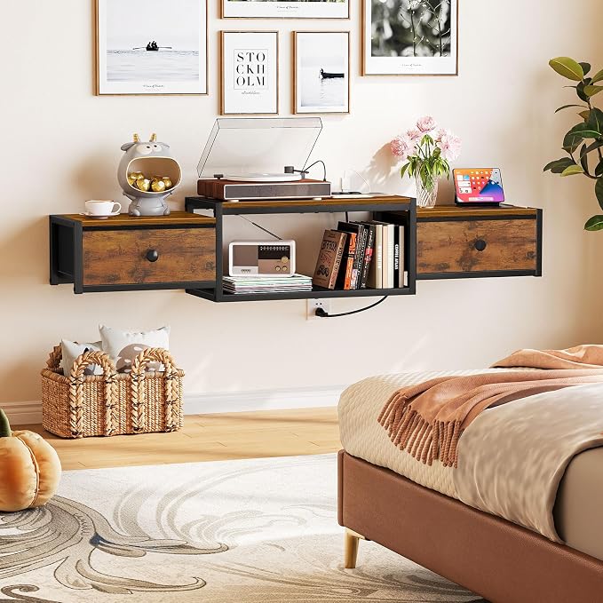 Snughome Floating TV Stand, Floating Entertainment Center for TVs up to 60" - Image 4