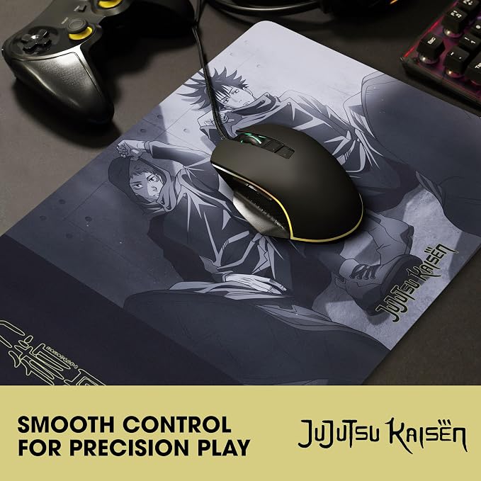 Jujutsu Kaisen Large Gaming Mouse Pad 31"x15" XL Computer Desk Mat, Anime | Jujutsu Kaisen anime gaming mouse pad, Oversized 31x15in , smooth fabric top, stitched edges, non-slip rubber base. - Image 4