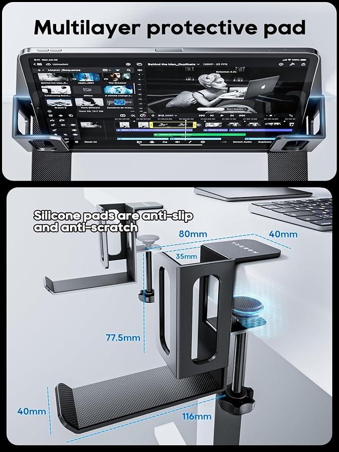 NODOCA Laptop Storage for Desk, Vertical Laptop Stand for Desk, MacBook Vertical Stand, with Headphone Holder, Desk Side Storage for MacBook/Surface/Samsung/HP/Dell[M, White] - Image 4