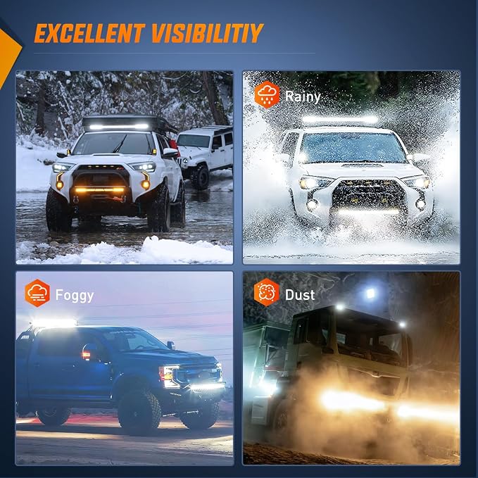 Nilight 42Inch 240W Spot Flood Combo Led Light Bar Off Road Driving Lights Boat Lights Fog Light 12V On/Off 5 Pin Rocker Switch Power 14AWG Wiring Harness Kit-1 Lead for Trucks - Image 7
