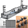 Cable Management Under Desk, 25.3'' No Drill Desk Cable Management Tray with Clamp, Metal Cord Organizer for Standing Desk, Computer Wire Management for Home Office & Gaming Setup, Black by Unknown