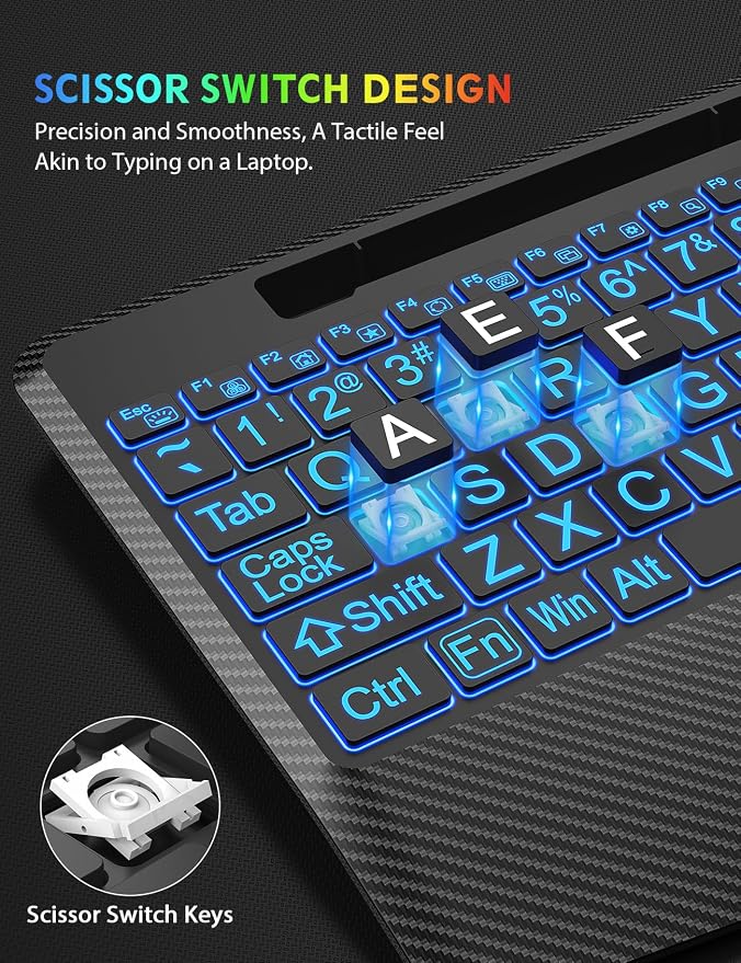 SABLUTE Wireless Keyboard and Mouse Combo, Large Print Backlit Scissor Keys - Image 6