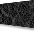 JIALONG Black Topographic Large Gaming Mouse Pad, XXL Mousepad, Big Mouse Mat Desk Pad for Keyboard and Mouse, Gaming Computer Laptop PC Desk Office Accessories by JIALONG