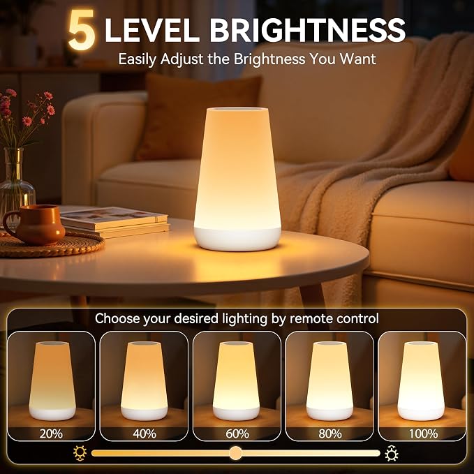 Auxmir Rechargeable Night Light, 13-Color Remote Control Lamp, White - Image 3
