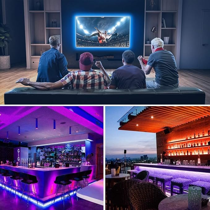 PAUTIX 5V USB COB RGB LED Strip Light 4.92ft/1.5m Color Changing Light Strips,TV Backlight Multicolor Flexible Under Cabinet Tape Lights with Bluetooth Control for Bedroom,Kitchen,Home DIY Lighting - Image 9