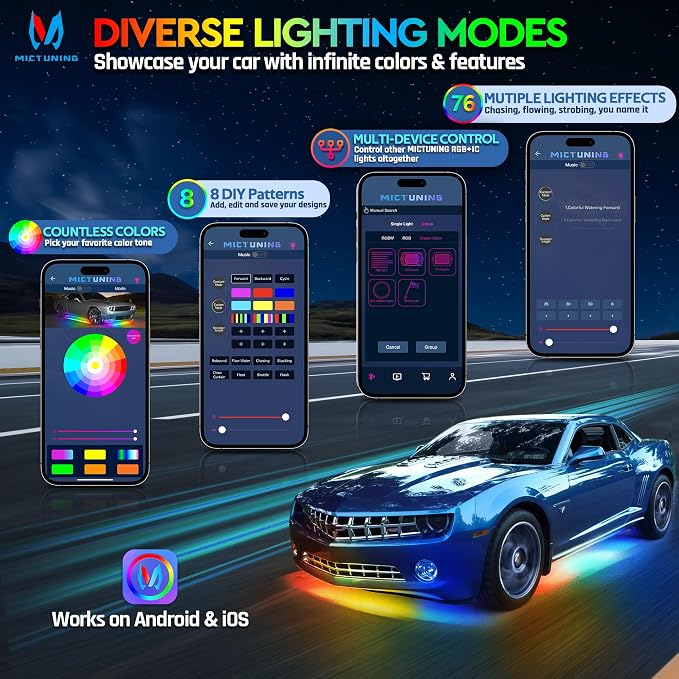 MICTUNING N8 RGB+IC Underglow Light Kit Soundsync - Image 7