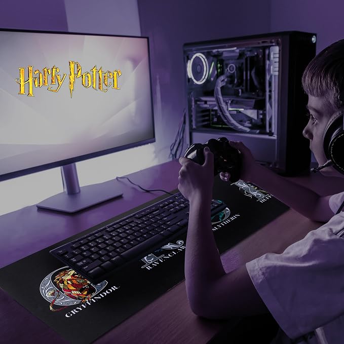 Harry Potter Large Gaming Mouse Pad 31"x15" XL Computer Desk Mat, Anime | Oversized 31x15in Harry Potter anime gaming mouse pad, smooth fabric top, stitched edges, non-slip rubber base. - Image 7