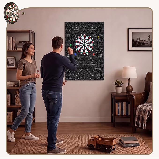 Hahafelt Felt Wood Grain Dart Board Wall Protectors Square Dart Board Backing Tiles Dartboard Backboard Cork Backboards Alternative - Image 6