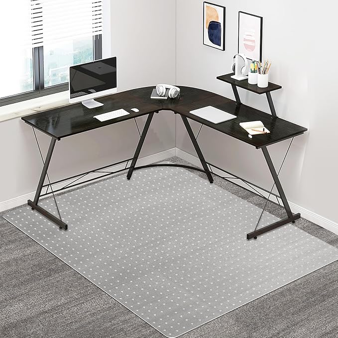 Azadx Office Chair Mat for Carpet Large Desk Chair Mat for Carpeted Floors | Floor Mat for Office Chair on Low, Standard and No Pile Carpeted Floors Durable Carpet Protector Mat (46x 60'' Rectangle) by Azadx