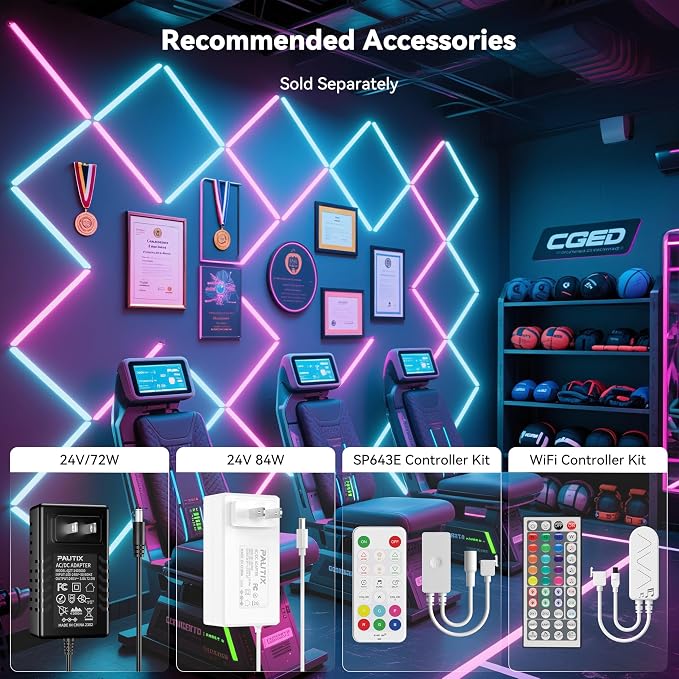 PAUTIX RGB COB LED Strip Light IP65 Waterproof,UL Listed 24V Color Changing Flexible Tape Lights 16.4ft/5m Multicolor,for TV,Bedroom,Bathroom,Party DIY Decoration(Adapter&Controller Not Included) - Image 5