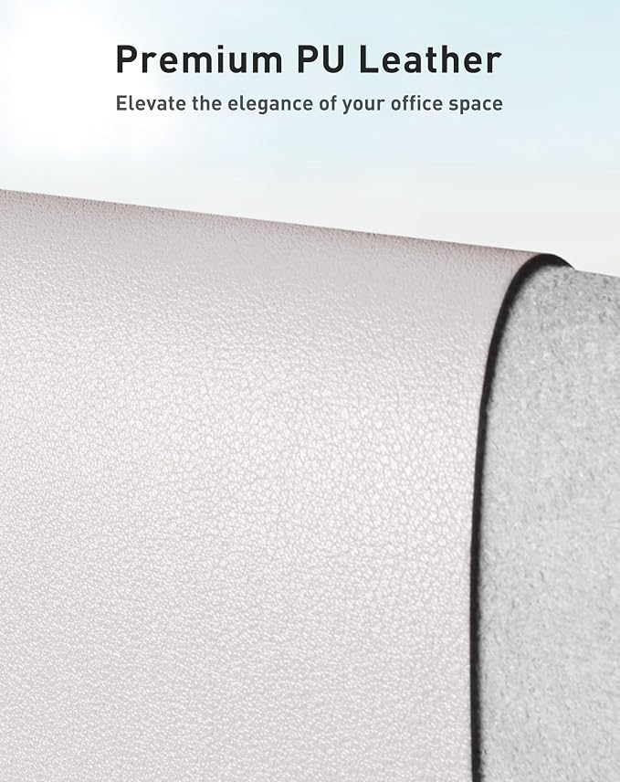 Aothia Faux Leather Desk Mat - Large Mouse Pad, Non-Slip PU Leather Blotter, Waterproof Writing Surface for Office and Home (Pale Lavender White, 42" x 17") - Image 2