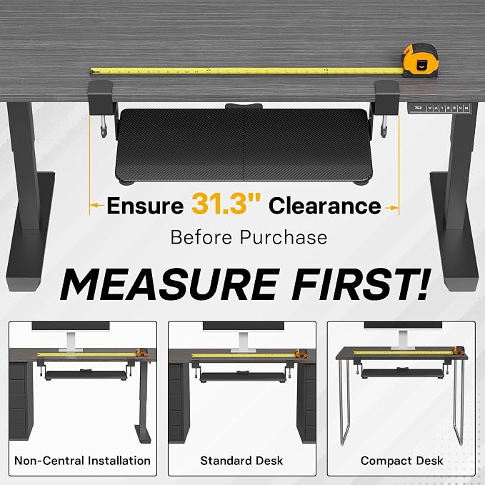 BONTEC Under Desk Keyboard Tray, Pull-Out Keyboard & Mouse Platform - Image 4