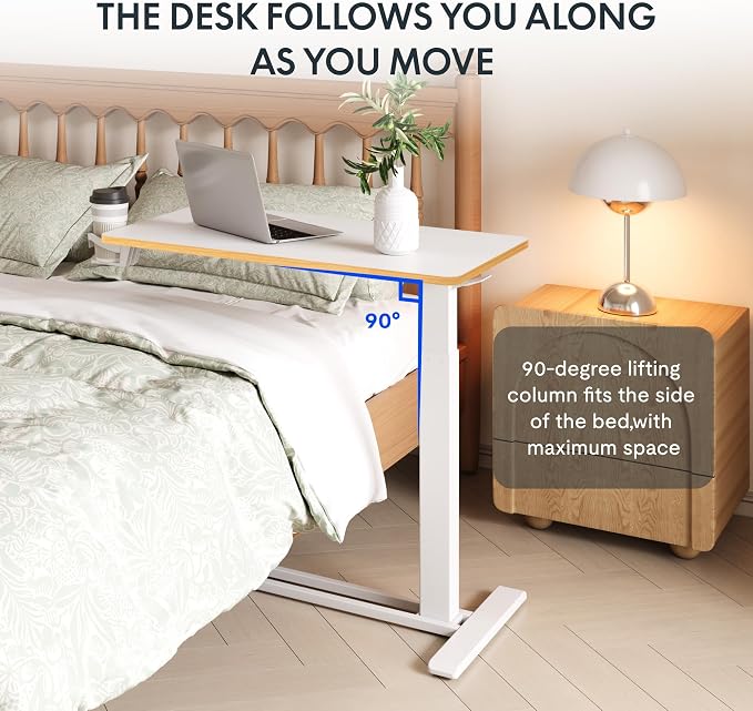 FLEXISPOT 32" Mobile Standing Desk Pneumatic Lift Computer Workstations - Image 7