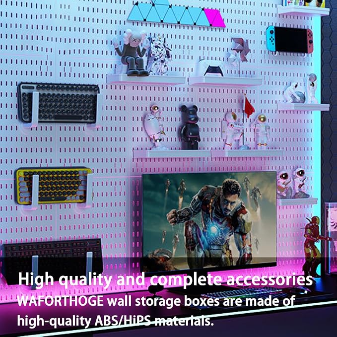 Revamp Your Space With A Versatile Pegboard Kit - Effortlessly Organize Home, Office, And Gaming Setup With Customizable Hanging Solutions (White) - Image 4