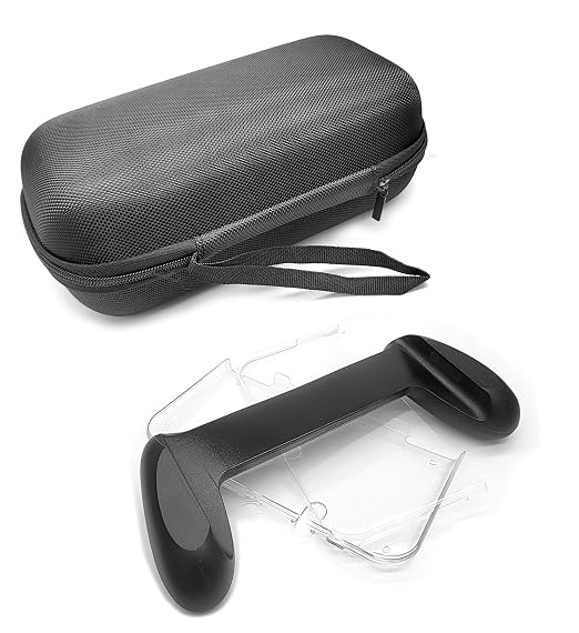 Meigpai Black Color for New3DS Nonslip Hand Grips + Crystal Shells + Storage Case, for New 3DS Small Handheld Consoles, Light-Weight Gaming Handle, Clear Protective Cover, Hard Carry Travel Bag Set - Image 3