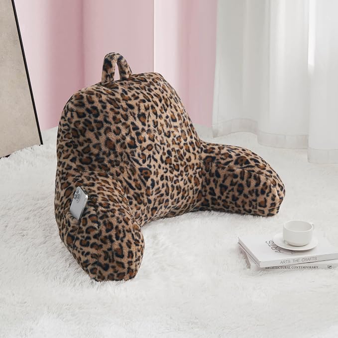 Juicy Couture Faux Fur Leopard Backrest Pillow - 30"x17" Supportive Bed Rest Pillow for Reading, Gaming, or Relaxing - Image 6