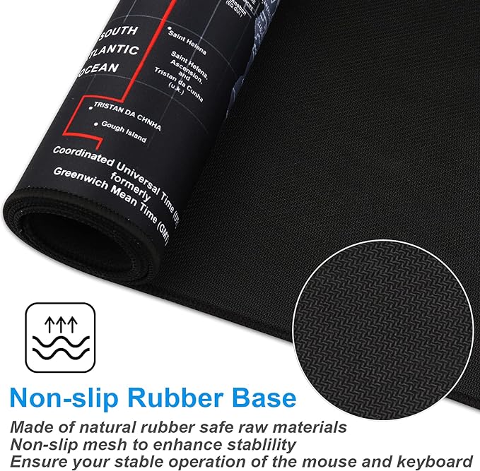 XXL Professional Large Mouse Pad & Computer Game Mouse Mat (35.4x15.7x0.1IN, Map) (90 * 40 Map) - Image 3