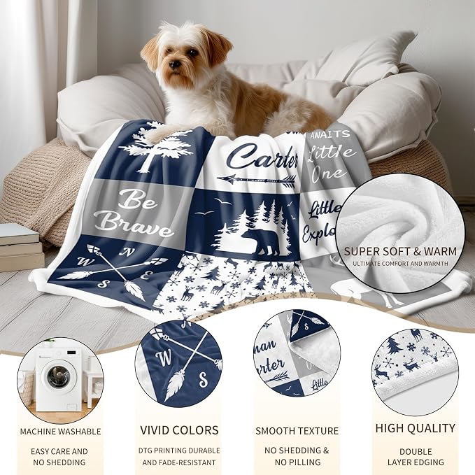 Ship Next Day, Personalized Baby Blankets - Printed in USA, Custom Name Blanket, Baby Blanket with Name, Ultra-Soft Cozy Fleece Blankets, Gifts for Baby Newborn Toddlers Boys & Girls Kids - Image 4