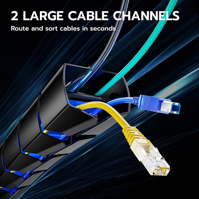 ARES WING Under Desk Cable Management Spine, Screw-On Vertebrae Cord Organizer for Standing Desk, Length-Adjustable with 20 Modular Segments for Office & Gaming Desks, Blue - Image 5