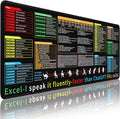 Excel Cheat Sheet Desk Pad - Large Mouse Pad - Excel Cheat Sheet Desk Mat, Non-Slip Base Mousepad Suitable for Office, Computer Games, Desk Mat and More (31.5" x 11.8") by Unknown