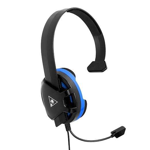 Turtle Beach Recon Chat PlayStation Headset – PS5, PS4, Xbox Series X, Xbox Series S, Xbox One, Mobile & PC with 3.5mm – Glasses Friendly, High-Sensitivity Mic, Black/Blue - Image 2