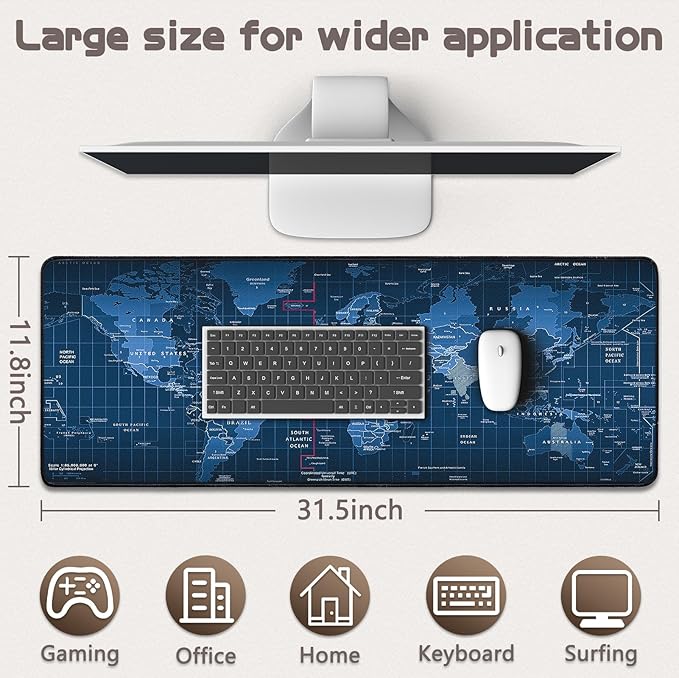 Mouse Pad Gaming - Desk Mat for Keyboard and Mouse - Large Mouse Pads for Desk, Gaming Mousepad with Non-Slip Base, Desks Pad (31.5" X 11.8") for Game, Office and Home - Image 5