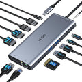 USB C Docking Station Dual Monitor for HP,Laptop Docking Station 3 Monitors by HODO