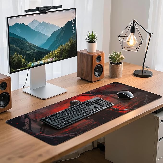 Gaming Mouse Pad - (31.5"×11.8") Japanese Samurai Large Mouse Pads for Desk - Desk Mat for Keyboard and Mouse with Non-Slip Base, Desks Pad Matfor Game/Office & Home - Image 7