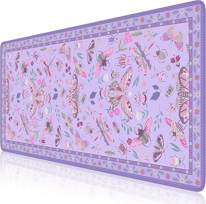 iCasso Purple Large Mouse Pad, Desk Matt for Desktop | XXL Desk Mat for Keyboard and Mouse, Anti-Slip Big Mousepad Computer Mat with Stitched Edges by iCasso