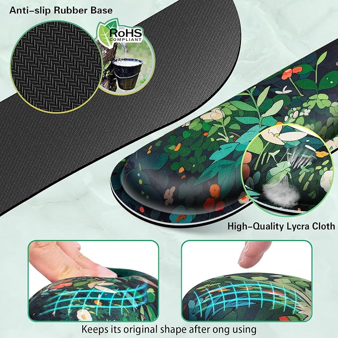 Canjoy Desk Mat with Wrist Rest, Anime Black Cats Keyboard and Mouse Pad - Image 4