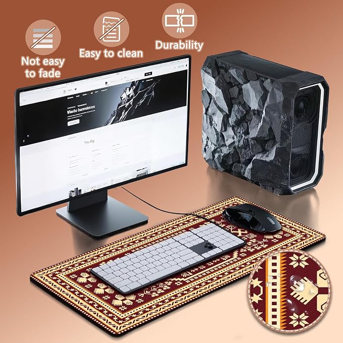 Mouse Pad Gaming - Desk Mat for Keyboard and Mouse - Large Mouse Pads for Desk, Gaming Mousepad with Non-Slip Base, Desks Pad (31.5" X 11.8") for Game, Office and Home - Image 4