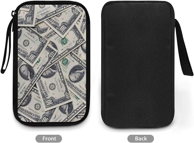 Dollar Print Electronics Organizer Waterproof Cable Organizer Bag, Shockproof Cord Storage Bag, Travel Essentials for Electronics Items/USB/SD/Charger - Image 3