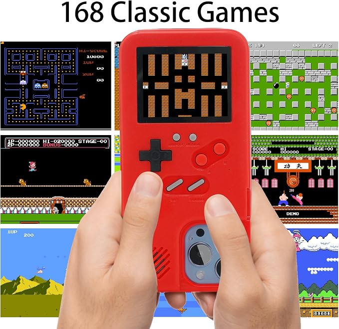 Gameboy Case for iPhone 15 Only,Handheld Retro 168 Classic Games,Color Video Display Game Case for iPhone,Anti-Scratch Shockproof Phone Cover for iPhone WeLohas - Image 2