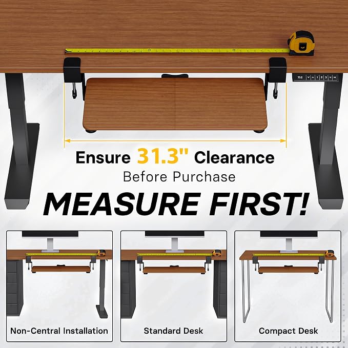 BONTEC Under Desk Keyboard Tray, Pull-Out Keyboard & Mouse Platform - Image 2