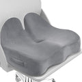 CushZone Extra Large Seat Cushion, Sciatica Support for Chair, Light Grey | Ergonomic Office Chair Cushion for Hip & Tailbone Pain Relief, Memory Foam Cushion for Car, Long Trip, Desk Chair, Lab by CushZone