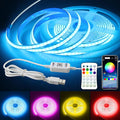 Bluetooth USB RGB COB LED Strip Lights 5V with Remote Control 6.56FT/2M Music Sync Color Changing TV Backlight for Bedroom 576LED/M Multicolor Flexible Self-Adhesive Under Cabinet Tape Lights by Samsion