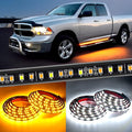 Nilight Truck LED Running Board Lights 2PCS 70 Inch LED Side Maker Light with 216 LEDs White Courtesy Light & Sequential Amber Turn Signal Lighting Strips for Extended & Crew Cab Trucks Pickup by Nilight