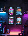 KUVIOKE Video Gamer Room Neon Decor for Teen Boys Gaming Wall Art Gamer Signs Teenage Bedroom Decor Set of 4, 8x10in (Framed) by KUVIOKE