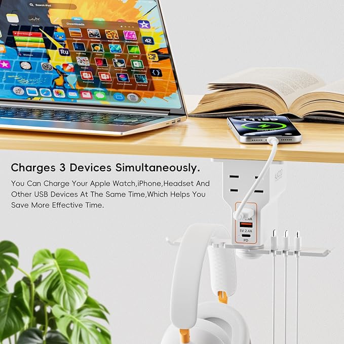 Multi-Function Desk Headphone Hanger Hook Gaming Office - Image 2