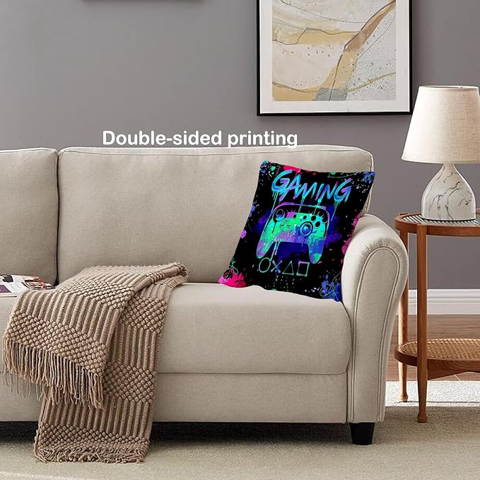 Gamer Room Decor For Boys,Game Room Decor,Gaming Room Decor,Gamer Pillow Cover 18x18,gaming pillow Cover,teen boy room decor game room couch,teenage boy room decor,boys room decorations for bedroom - Image 6