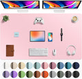 Aothia Faux Leather Desk Mat - Large Mouse Pad, Non-Slip PU Leather Blotter, Waterproof Writing Surface for Office and Home (Fairy Pink, 63" x 24") by AothiaSimpleNaturalUnique