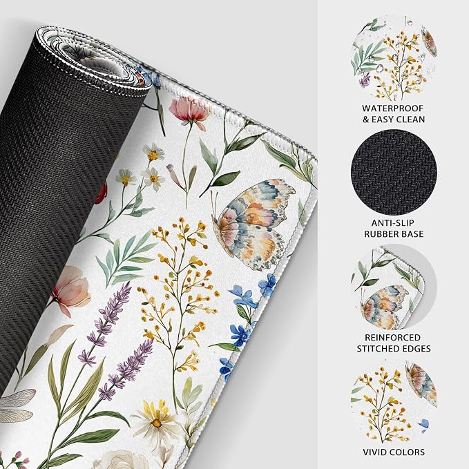 Large Gaming Mouse Pad Desk Mat 31.5"x15.7" Non-Slip Weeds Floral | Extended Mousepad, Non-Slip Rubber Base , Stitched Edges, for Computer/Laptop/Office/Home - Image 6