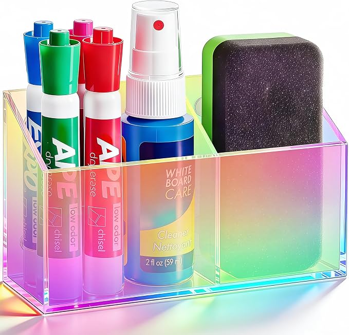 Acrylic Magnetic Pen Holder for Whiteboard,Fridge, School Supplies by Banafich