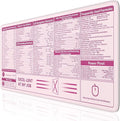 iCasso Excel Cheat Sheet Desk Pad, Pink Excel Shortcuts | Excel Mouse Pad Shortcuts, Excel Shortcuts Cheat Sheet Keyboard Mat, Extended Large XXL Non-Slip mousepad with Stitched Edges by iCasso