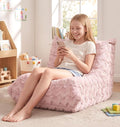 Hobestluk Medium Bean Bag Chairs Lounge Floor Chair BeanBag Couch Togo Sofa | Ergonomic Design,Memory Foam,No Assembly,Faux Fur Fireside Chair Back Support for Reading Classroom | Pink Chevron Medium by YourHomeDeservesMore